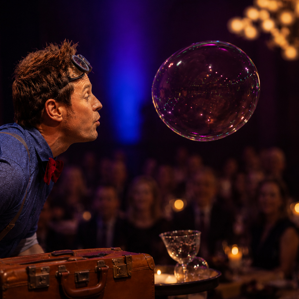 Prof. Bubbles bei einer Firmenveranstaltung